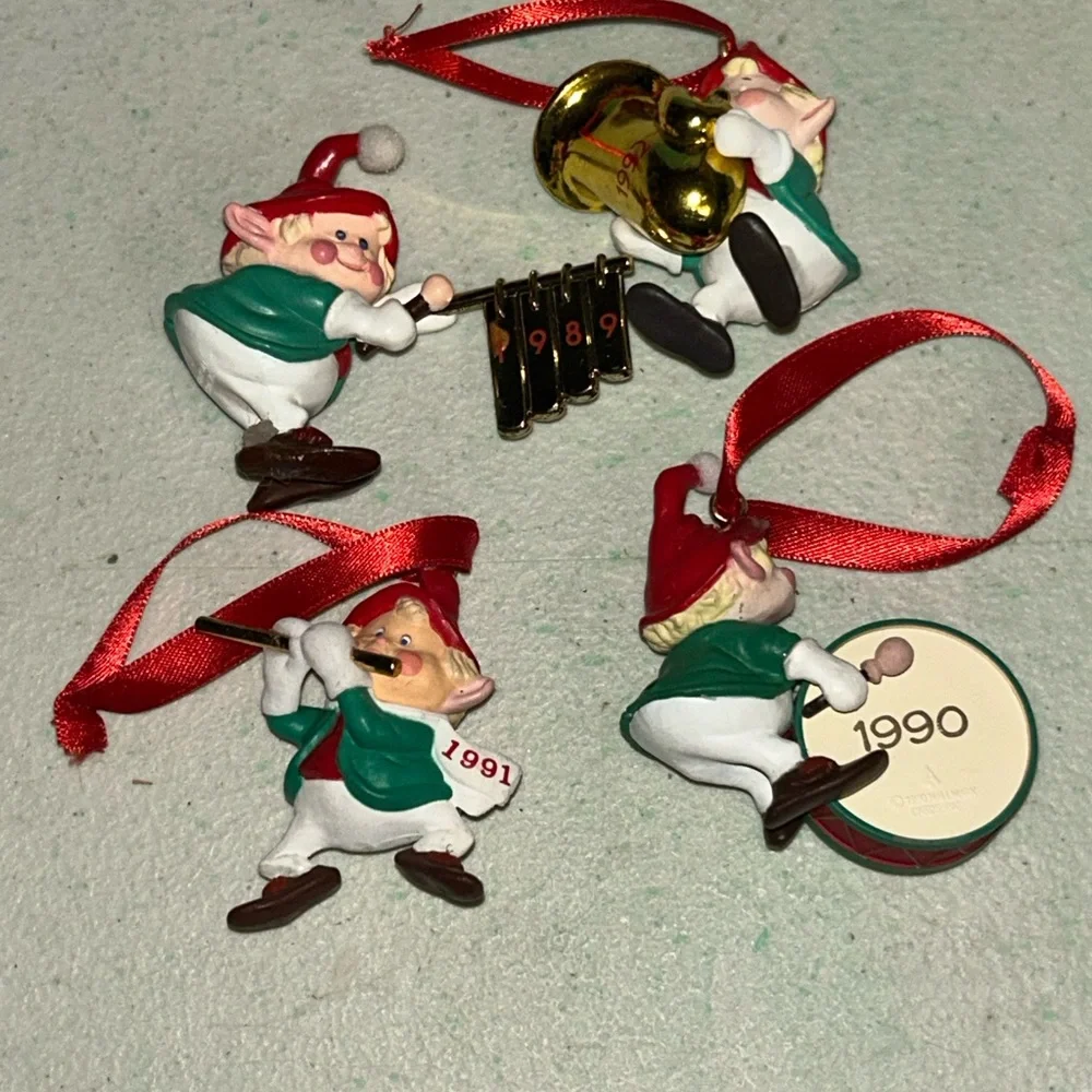 Vintage Hallmark Keepsake Ornaments Hark! Its Herald 1989 - 1992 Full Set No Box